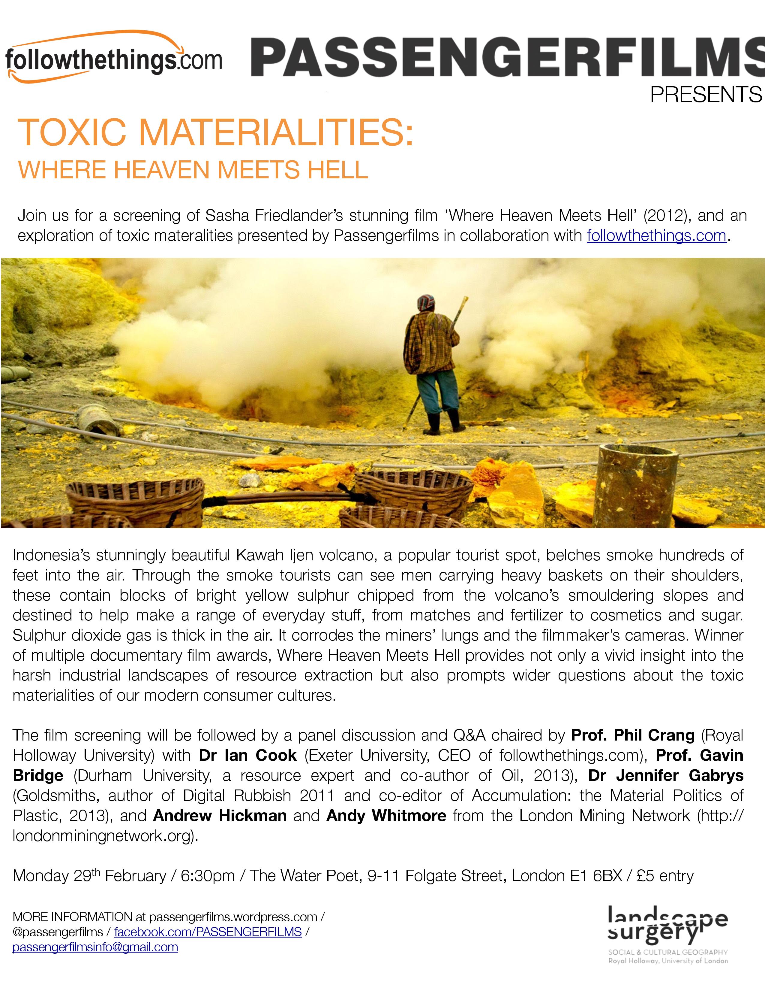 Upcoming Event: TOXIC MATERIALITIES – Where Heaven Meets Hell